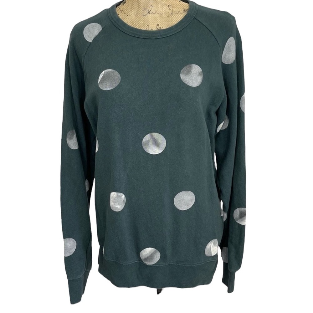 Pull & Bear Grey & White Moon Blue/Green Sweatshirt